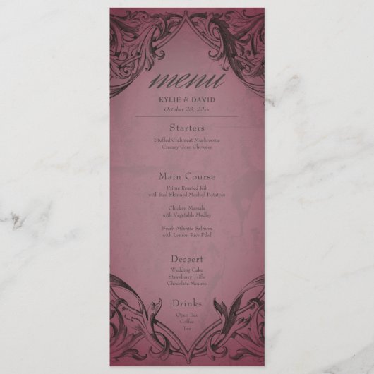 ヴィンテージこうもりはデスブルゴーニュ結婚ー メニュー (正面)