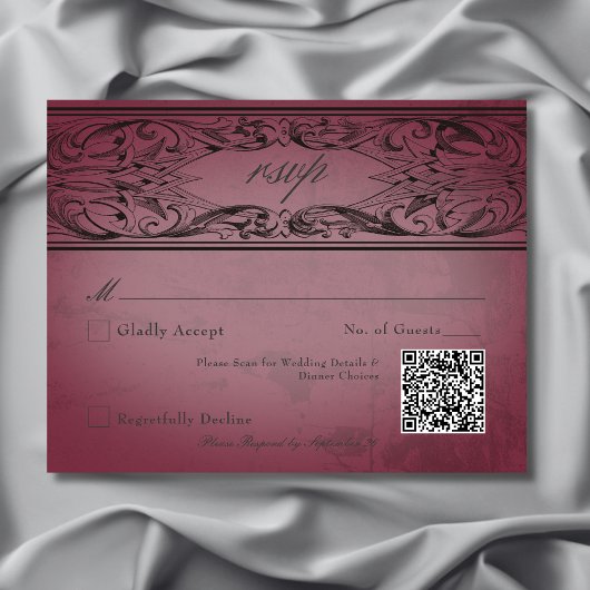 ヴィンテージこうもりはデスブルゴーニュ結婚ー 出欠カード