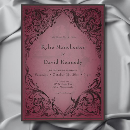 ヴィンテージこうもりはデスブルゴーニュ結婚ー 招待状