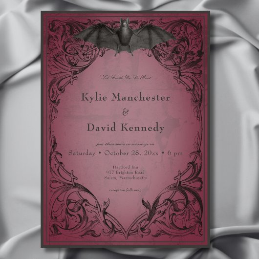 ヴィンテージこうもりはデスブルゴーニュ結婚ー 招待状
