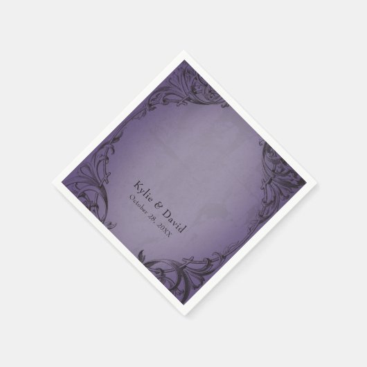 ヴィンテージこうもりまでデスパープル結婚ズ スタンダードカクテルナプキン (角)