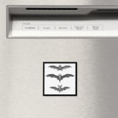 ヴィンテージこうもりアートプリントスクエアマグネット マグネット (インサイチュ (食洗機))