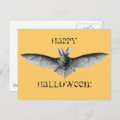 ヴィンテージこうもりイラストレーション ポストカード (正面/裏面)