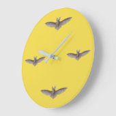 ヴィンテージこうもりタイムイエローハーベストムーン ラージ壁時計 (傾斜)