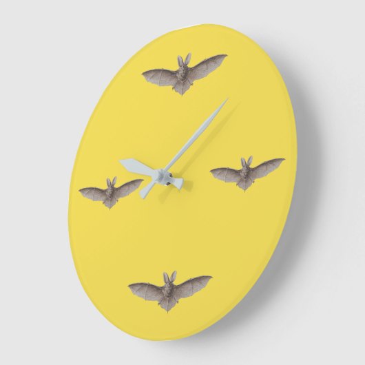 ヴィンテージこうもりタイムイエローハーベストムーン ラージ壁時計 (傾斜)