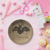 ヴィンテージこうもりドラキュラをテーマにしたハローウィンパーティ紙 ペーパープレート (パーティー)