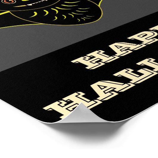 ヴィンテージこうもりハッピーハローウィンポスター ポスター (角)