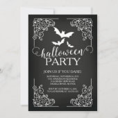 ヴィンテージこうもりハローウィンパーティ招待状 招待状 (正面)
