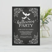 ヴィンテージこうもりハローウィンパーティ招待状 招待状 (スタンド正面)