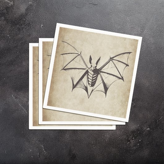 ヴィンテージこうもりハローウィンパーティ スタンダードカクテルナプキン