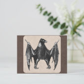 ヴィンテージこうもりプリント ポストカード (スタンド正面)