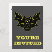 ヴィンテージこうもり招待状 招待状 (正面/裏面)