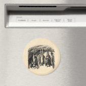 ヴィンテージこうもり1800s飛んでいるキツネこうもり マグネット (インサイチュ (食洗機))