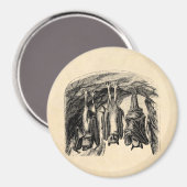 ヴィンテージこうもり1800s飛んでいるキツネこうもり マグネット (正面/裏面)