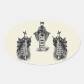 ヴィンテージこうもり 楕円形シール (正面)