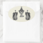 ヴィンテージこうもり 楕円形シール (バッグ)