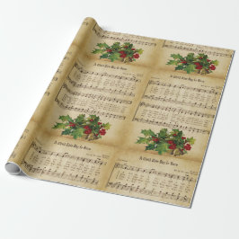 ヴィンテージこの日の子供はクリスマス生まれキャロル ラッピングペーパー