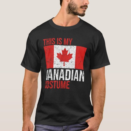 ヴィンテージこれは私のカナダ国旗の衣装ハロ Tシャツ (正面)