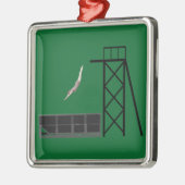 ヴィンテージごみ収集車のダイビングギフト メタルオーナメント (左)