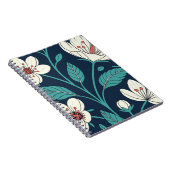 ヴィンテージさくらんぼのシームレスなパターンエレガント- ノートブック (右側)