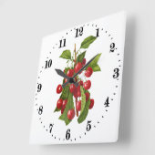 ヴィンテージさくらんぼの壁の装飾キッチン スクエア壁時計 (傾斜)