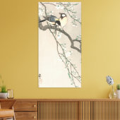 ヴィンテージさくらんぼの花と絵画鳥 キャンバスプリント (インサイチュ (リビング))