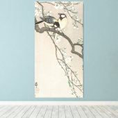 ヴィンテージさくらんぼの花と絵画鳥 キャンバスプリント (インサイチュ (ウッドフロア))