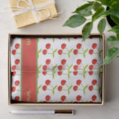 ヴィンテージさくらんぼイラストレーションカスタム文字 薄葉紙 (ギフト)