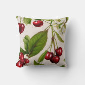 ヴィンテージさくらんぼイラストレーション クッション (正面)