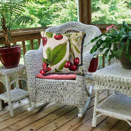 ヴィンテージさくらんぼイラストレーション クッション