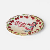 ヴィンテージさくらんぼキッチンガール – おばあちゃんの喜び ペーパープレート (アングル)