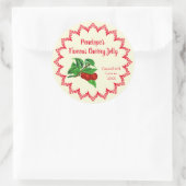 ヴィンテージさくらんぼジェリーホームキャニングラベル名付き ラウンドシール (バッグ)