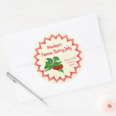 ヴィンテージさくらんぼジェリーホームキャニングラベル名付き ラウンドシール (封筒)