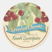 ヴィンテージさくらんぼジャムはホーム缶詰ラベルを保持 ラウンドシール (正面)