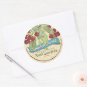 ヴィンテージさくらんぼジャムはホーム缶詰ラベルを保持 ラウンドシール (封筒)