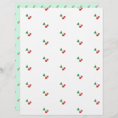 ヴィンテージさくらんぼステムスクラップブック紙 (正面/裏面)