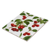 ヴィンテージさくらんぼパターン(の模様が)ある陶磁器タイル タイル (側面)