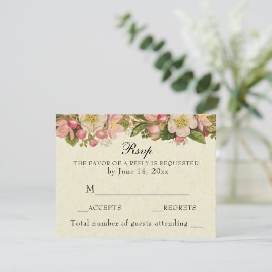 ヴィンテージさくらんぼフエレガントラース結婚ズ 出欠カード (スタンド正面)