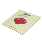 ヴィンテージさくらんぼフルーツアートセラミックタイル タイル (側面)