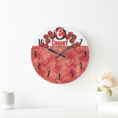 ヴィンテージさくらんぼフルーツキッチン時計 ラージ壁時計 (ホーム)