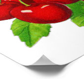 ヴィンテージさくらんぼフルーツデザインに優れた厨房用 ポスター (角)