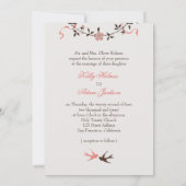 ヴィンテージさくらんぼブロッサムスワローズ結婚式招待状 招待状 (裏面)