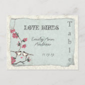 ヴィンテージさくらんぼブロッサムダマスクウェディングテーブル番号 ポストカード (裏面)