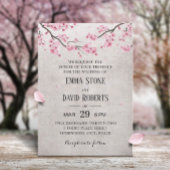 ヴィンテージさくらんぼブロッサムピンク結婚フローラ 招待状