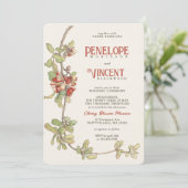 ヴィンテージさくらんぼブロッサムフレーム結婚式招待状 招待状 (スタンド正面)