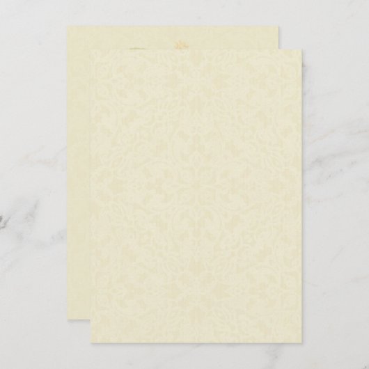 ヴィンテージさくらんぼブロッサムフローラ結婚ベージュ色詳細 招待状 (正面/裏面)