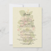 ヴィンテージさくらんぼブロッサムフローラ結婚ベージュ色詳細 招待状 (裏面)