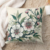 ヴィンテージさくらんぼブロッサムブランチ クッション (ブランケット)