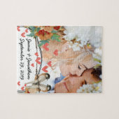 ヴィンテージさくらんぼブロッサムラブバードピーチミント ジグソーパズル (横)