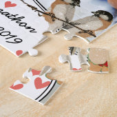 ヴィンテージさくらんぼブロッサムラブバードピーチミント ジグソーパズル (側面)